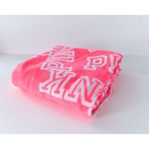 Victoria’s Secret PINK Neon Pink Fleece Throw Blanket 50x60 Logo
